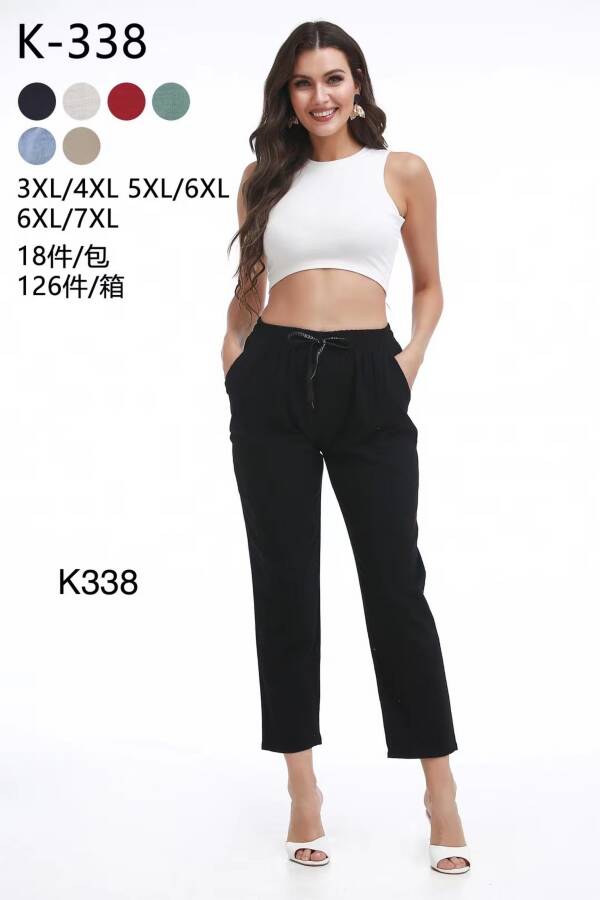Spodnie damskie  Roz 3XL-8XL, Mix kolor Paczka 18 szt